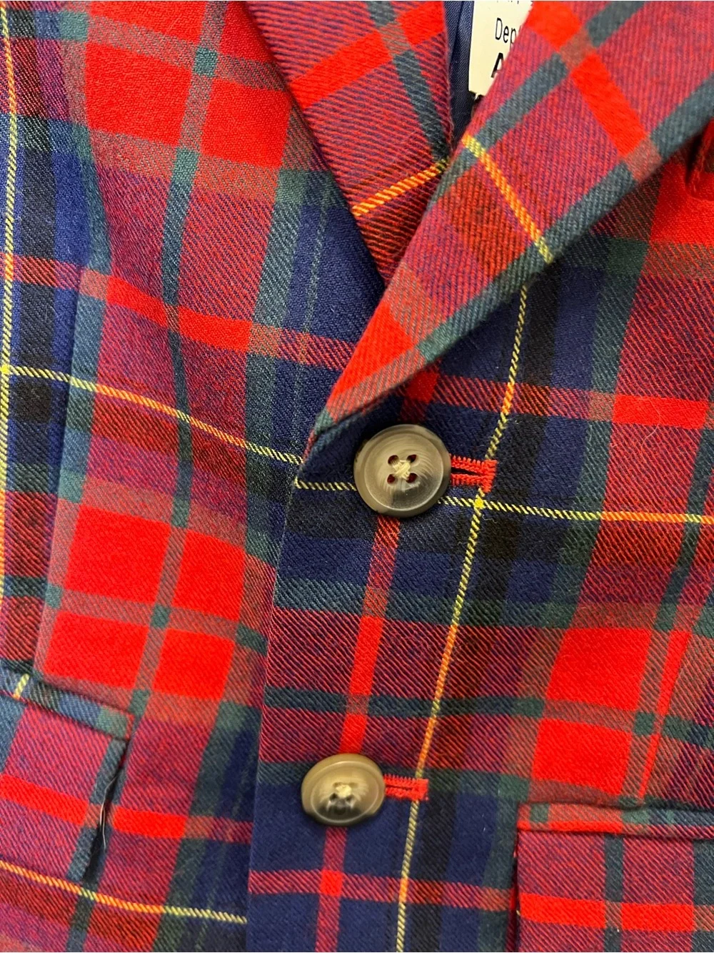 Janie and Jack Red & Navy Plaid Blazer Jacket